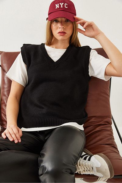 Bianco Lucci Women's V-Neck Knitwear Sweater 20246252