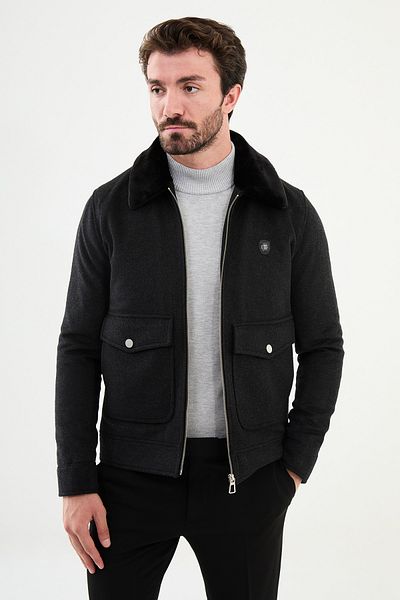 Mcr Fur Collar Coat Shirt