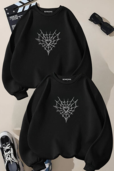 FECCY Hanorac cu design combinat Lover, imprimat cu Spider Ag