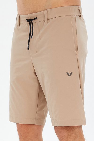bilcee Men's Beige Lycra Woven Pocket Bermuda Solid Color Comfortable Short Mini Casual and Sports Shorts 0789