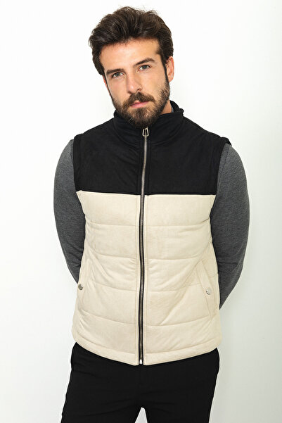 Mcr Частково облягаючий жилет для чоловіків з коміром-стійкою, чорний - 40926.22K