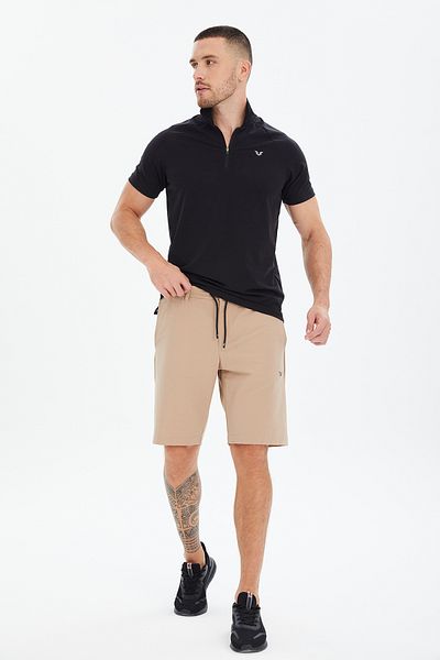 bilcee Men's Beige Lycra Woven Pocket Bermuda Solid Color Comfortable Short Mini Casual and Sports Shorts 0789