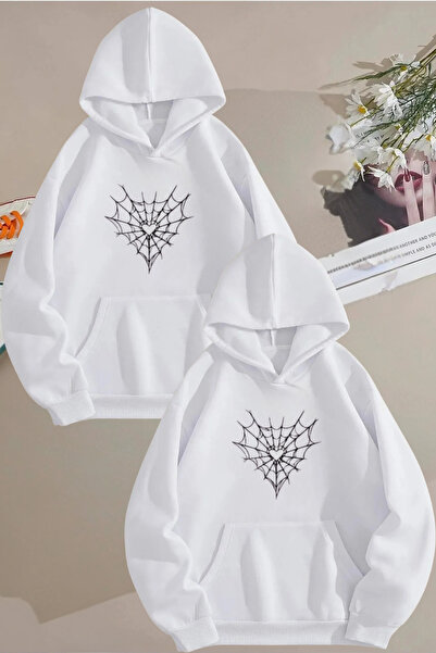 FECCY Hanorac cu design combinat Lover, imprimat cu Spider Ag