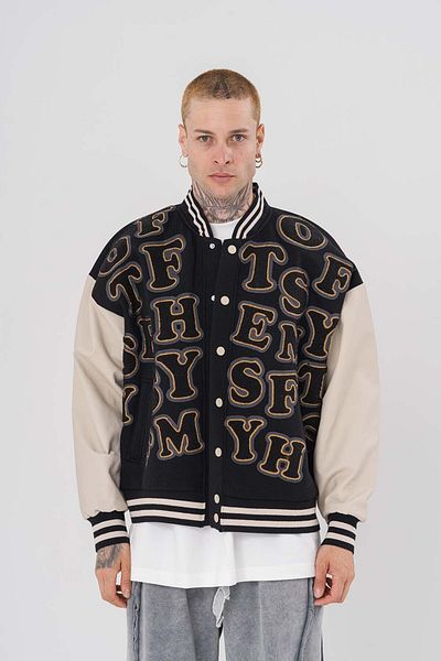 go gang own Колежанско яке с релефни букви и детайли