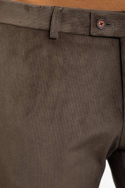 Mcr Striped Slim Fit Velvet Men's Trousers Khaki - 38218.23K
