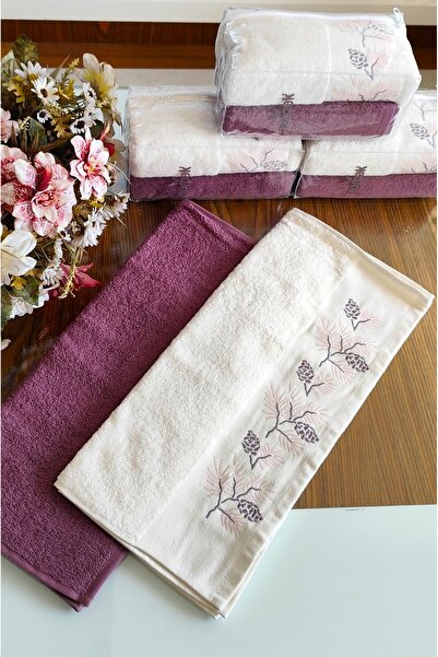 A.Z.H. Nurpak Çeyizlik - Розкішний 50x90см, 100% бавовна, рушник для обличчя та спеціальна подарункова упаковка (2-й комплект)