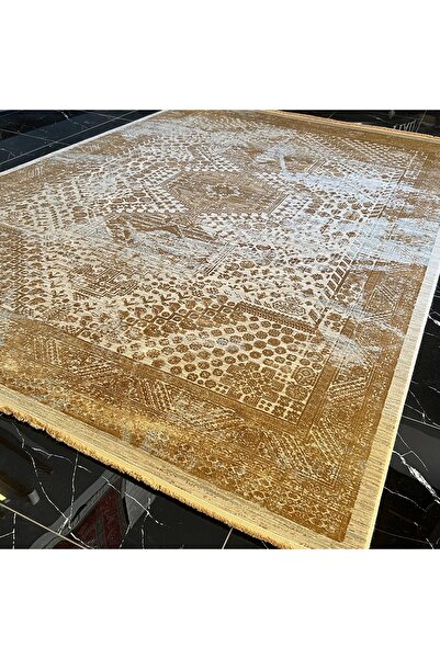 Hoomrugs Elexus Halı Diamond 3846 Gri Gold Modern Salon Halısı