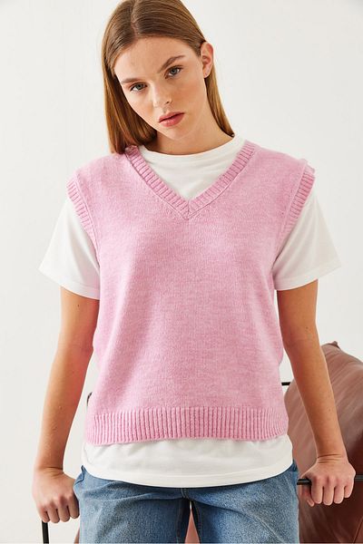 Bianco Lucci Women's V-Neck Knitwear Sweater 20246252