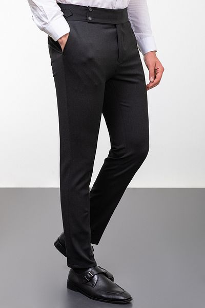 Mcr Straight Super Slim Fit Belt Detailed Buckle Men's Trousers Anthracite - 38192.23K