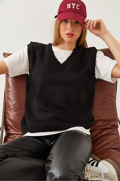 Bianco Lucci Women's V-Neck Knitwear Sweater 20246252