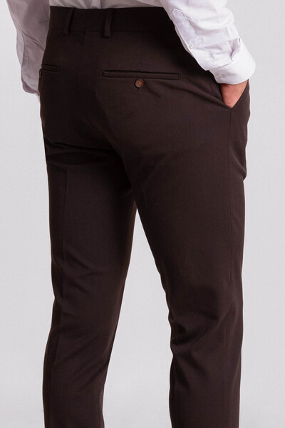 Mcr Απλό καφέ Slim Fit Classic Ανδρικό Παντελόνι