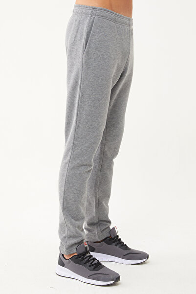 bilcee Erkek Koyu Gri Melanj Yarım Fermuarlı Dik Yaka Sweatshirt Takım 1626