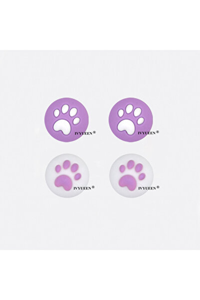 choice2 Purple White IVYUEEN 4 PCS Cute Cat Claw Thumb Grips Analog Stick Cov...