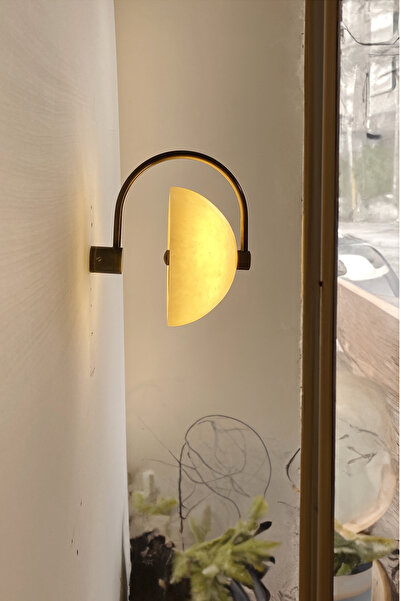 Fivorno Aydınlatma Marble Serisi Kubbe Tekli Eskitme Renk Kaplamalı Aplik ve Duvar Aydınlatma