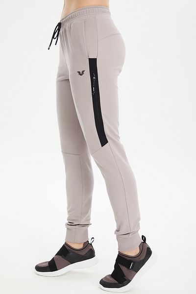 bilcee Γυναικείο αθλητικό παντελόνι μπεζ Ribbed Cotton - 0807