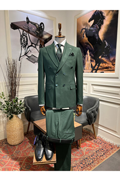 Guild Rubik Yeşil Kruvaze Takım Elbise