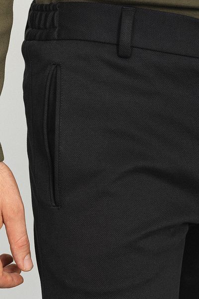 Mcr Ανδρικό παντελόνι Straight Super Slim Fit Elastic Waist Black - 38105.22k