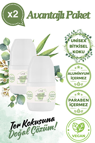 LAR Doğal Alüminyumsuz Parabensiz Vegan Unisex Temiz Kokulu Roll-on Deodorant...