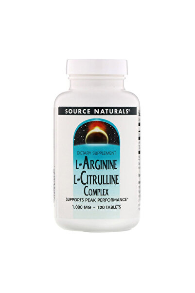 source naturals مركب إل أرجينين إل سيترولين، 1000 ملجم، 120 قرصًا