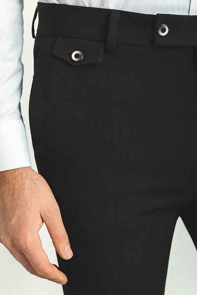 Mcr Ανδρικό παντελόνι Straight Slim Fit Classic Μαύρο - 38988.21k