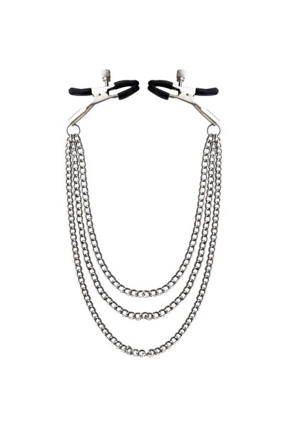 Pamuktenim Siyah Zincirli Göğüs Ucu Sıkıştırıcı Nipple Clamp