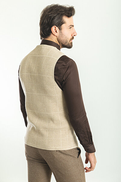 Mcr Kareli Slim Fit Knit Men's Vest Beige - 40930.22K