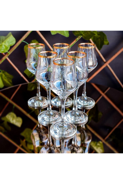 SEÇKİNEV Gerçek Yaldızlı Grappa Bardak 135ml