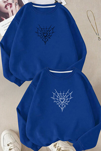 FECCY Hanorac cu design combinat Lover, imprimat cu Spider Ag