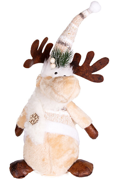 Herdekora Ornament de Crăciun Figurină de Cerb Așezat Maro-Crem 15x14,5x46 Cm.