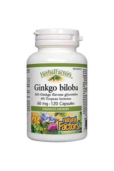 Natural Factors جنكة بيلوبا، 60 مجم، 120 كبسولة