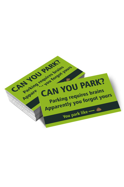 Choice 9x5.4 سم، أخضر، 50 قطعة، بطاقات مواقف مضحكة "هل يمكنك ركن السيارة؟"، 3...