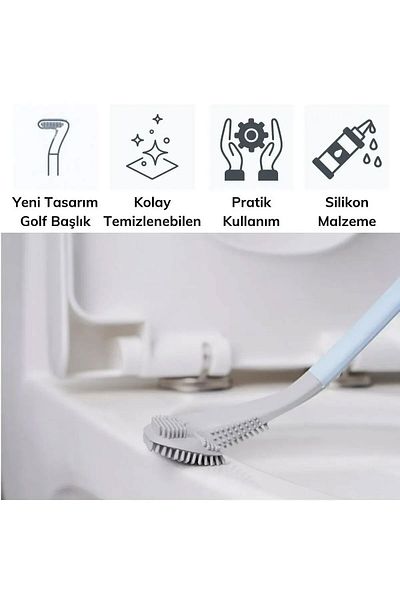 isometric 2 τεμάχια πρακτικής σχεδίασης γκολφ Water Sippy Bendable Silicone Toilet Brush WC Βούρτσα λεκάνης τουαλέτας