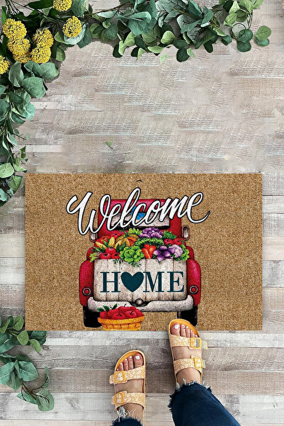 KARMAT Welcome Home Door Mat, Flower Multi-Purpose Decorative Mat for Car Inside
