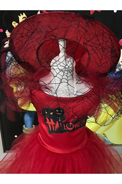 Cadılar Bayramı Kırmızı Halloween Cadı Kostümü