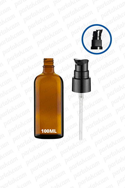 parlakcam 100ml Siyah Losyon Pompası Amber Cam Şişe 100cc Siyah Krem Pompası ...