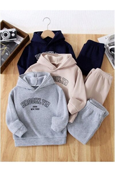 MOONBULL Комплект трикотажу з капюшоном для дівчинки та хлопчика з принтом на...