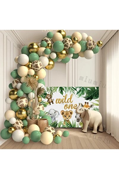 DÜVENCİ TİCARET Ζώνη Κιτ με Πράσινες Γιρλάντες Μπαλονιών - Παιδικό Πάρτι Γενε...