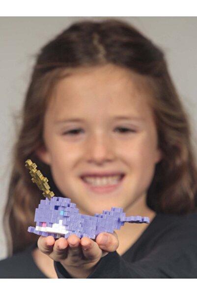 St Morritz Plus - Plus Minecraft Temalı Silindir Kutuda Narwhale - Deniz Gergedanı Yapı Oyuncağı(100 Parça)4239