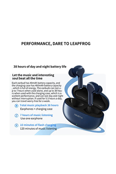 realme Original Realme Buds T110 Earphone Bluetooth AI Noise Cancelling Wireless Headphone HiFI Sound Qu...