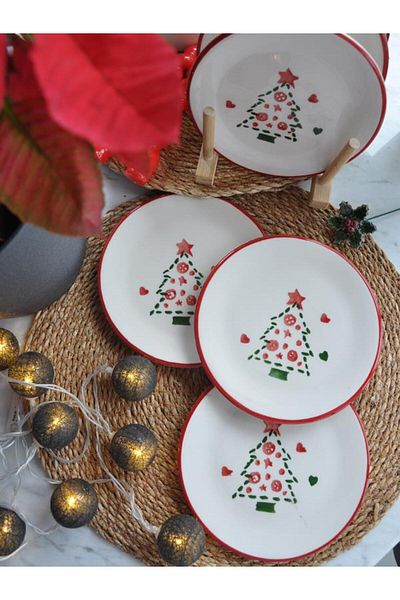 M'art Home 2025 New Year Pine Tree Mini Set of 6 - 15 cm
