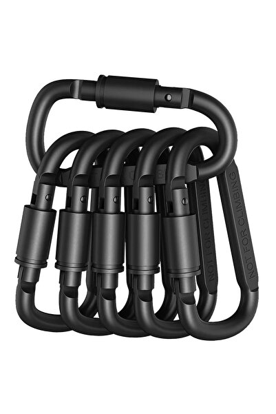 Choice أسود 02، 6 قطع، حقيبة ظهر كارابينر سلسلة مفاتيح ، للتخييم والمشي لمساف...