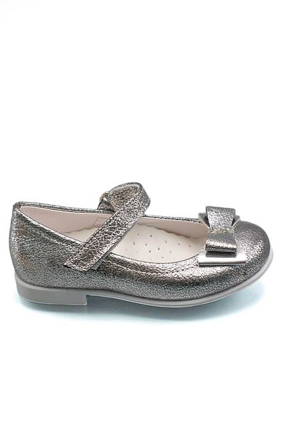sermoda Glittery Bow Gray Silver Baby Ballerinas - Sultan