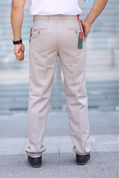 PHANTOM JEANS Linen Polyviscose Fabric - Bone Color, Side Pocket, Seasonal Dad Pants