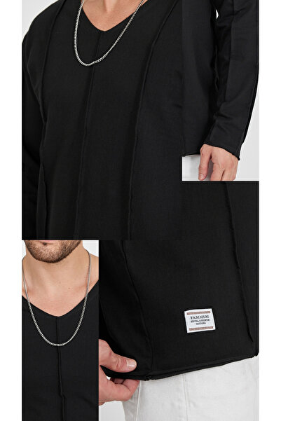 rammers Μακρυμάνικο μπλουζάκι με λαιμόκοψη V με λεπτομέρεια