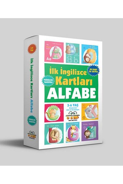 Nan Kitap First English Cards - Alphabet (3-6 Years Old) 0-6 Years Old Publications Book