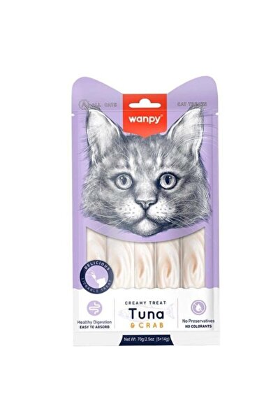 Wanpy Krema Ton Balık Ve Yengeçli Kedi Ödül Maması 5 Adet 14 gr - Pıwp-029