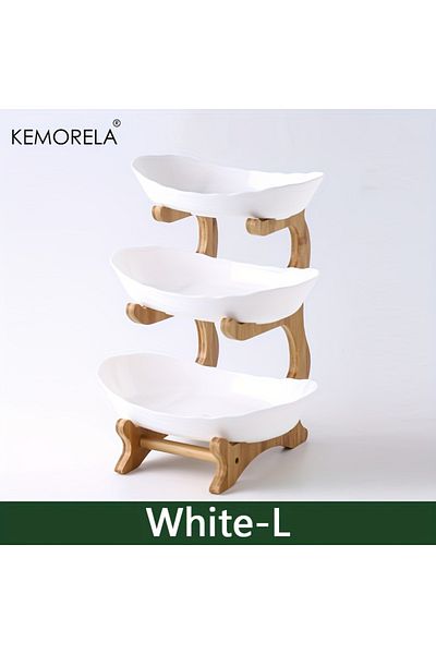 Choice White L 2/3 Layer Fruit Plate Home Living Room Plastic Snack Dish Creative Modern Dried Fruit Basket