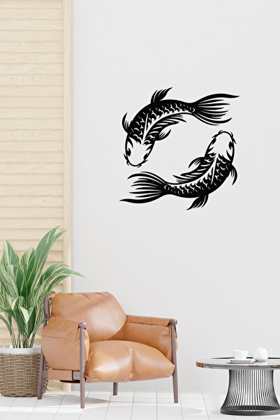 Kuzeylina Koi Balığı Duvar Süsü Tablo - 35x35 cm, Feng Shui Sembolü