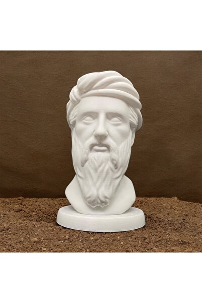 Root Made Pisagor Büst Matematikçi Pisagor Kitaplık Konsol Süsü Dekoratif Hey...