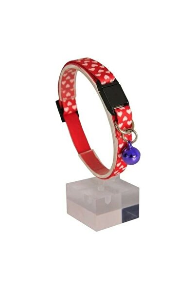 Pet Tag Art Pettagart Safety Lock Adjustable Red White Heart Soft Texture Cat...
